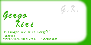 gergo kiri business card